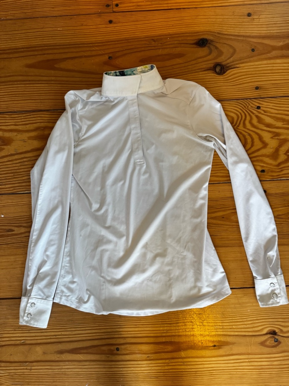 The Tailored Sportsman White Long-Sleeve Show Shirt with Stand Collar